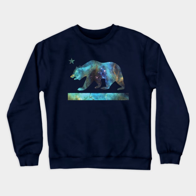 California Bear Flag (deep space design) Crewneck Sweatshirt by robotface